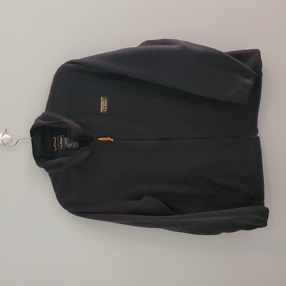 L.L. Bean Black Full-Zip Fleece Jacket with Gold Zipper Pull